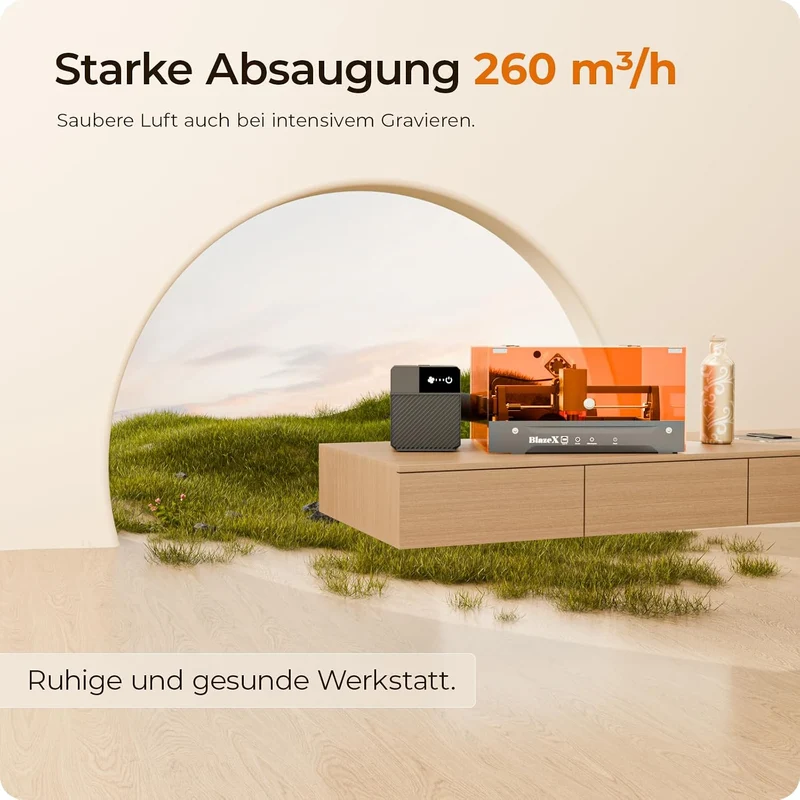 BlazeX Luftreiniger für M3 Lasergravierer, 3-stufiger Rauchabsauger mit HEPA- & Aktivkohlefilter, ho