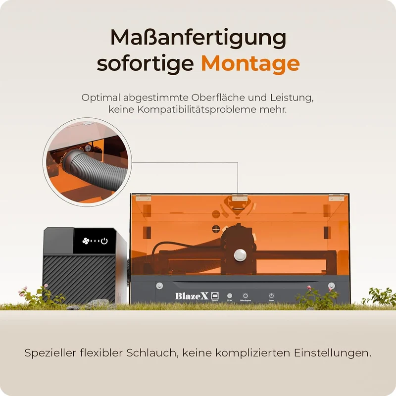 BlazeX Luftreiniger für M3 Lasergravierer, 3-stufiger Rauchabsauger mit HEPA- & Aktivkohlefilter, ho