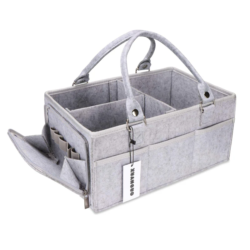XUANGUO Baby-Windel-Caddy mit Griff, geschlechtsneutral, grosser Aufbewahrungskorb für Kinderzimmer,
