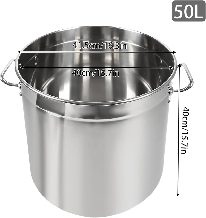 Topf 50 Liter Suppentöpfe Universal Wärmeerhaltung Edelstahl Hotel Kochtopf Suppentopf mit Deckel fü