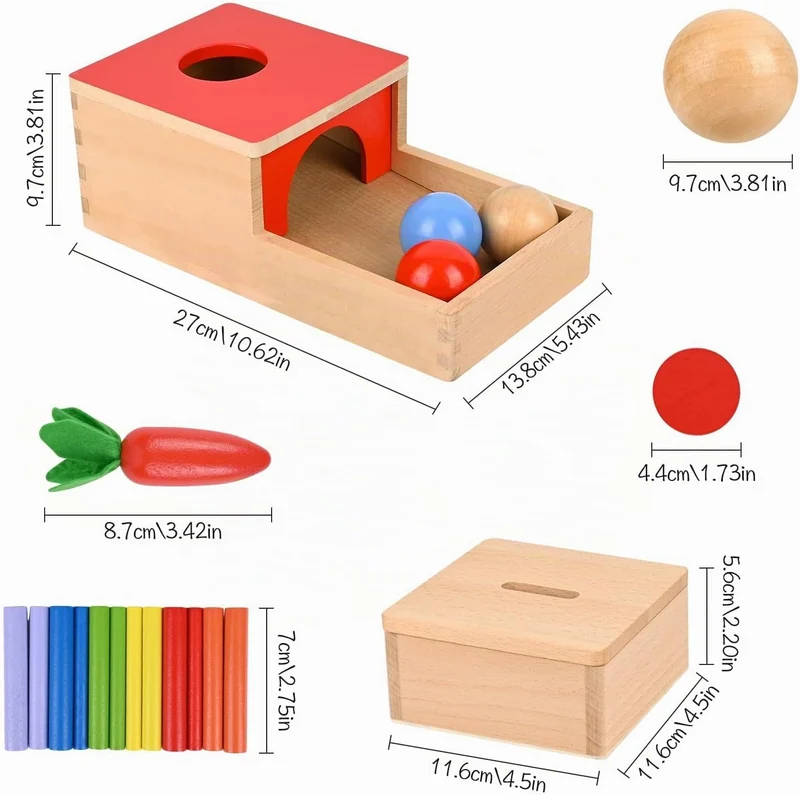 Comius Sharp Holzspielzeug, 4 in 1 Montessori Spielzeug, Motor Skills Spielzeug für Jungen und Mädch
