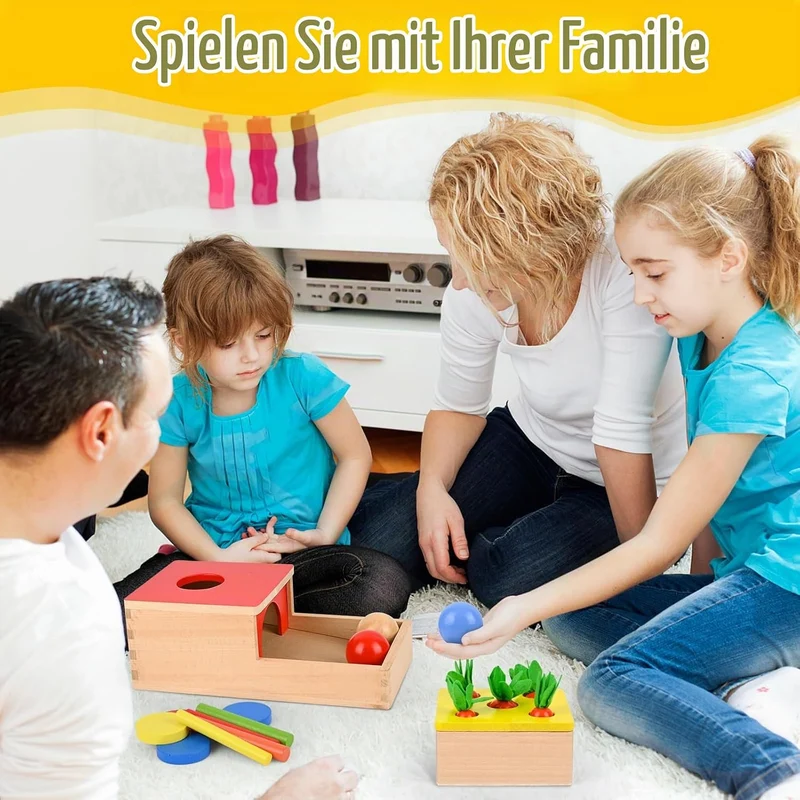 Comius Sharp Holzspielzeug, 4 in 1 Montessori Spielzeug, Motor Skills Spielzeug für Jungen und Mädch