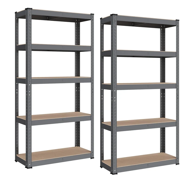 SONGMICS Schwerlastregal, 2er Set, Kellerregal, Lagerregal, 30 x 75 x 150 cm, Regal mit Stahlgestell