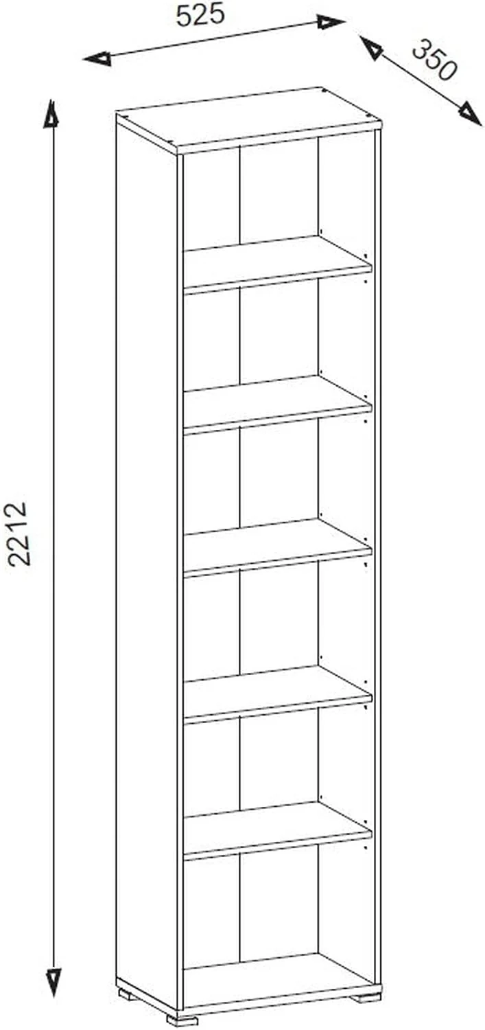 möbelando Aktenregal >Clermont< (BxHxT: 52,5x221,2x35 cm) in Sonoma/Eiche Eiche Aktenregal 52x221cm,