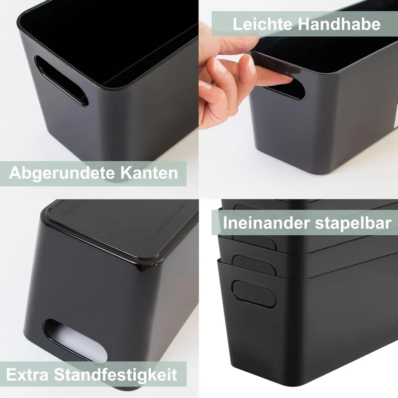 3x Ordnungsboxen - 15cm hoch - WEIss - 35x26x15cm - 11,5 Liter - DINA4 - Ordnungskorb - Schubladenor