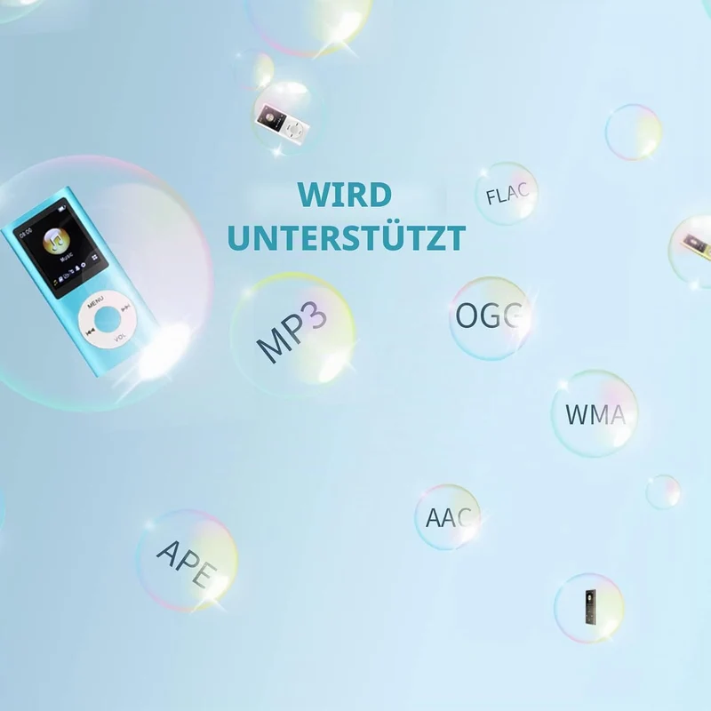 MP3-Musikplayer, MP3-Player, Tragbarer MP3-Player, Schlanker 1,8-Zoll-LCD-Bildschirm, mit Kopfhörer,