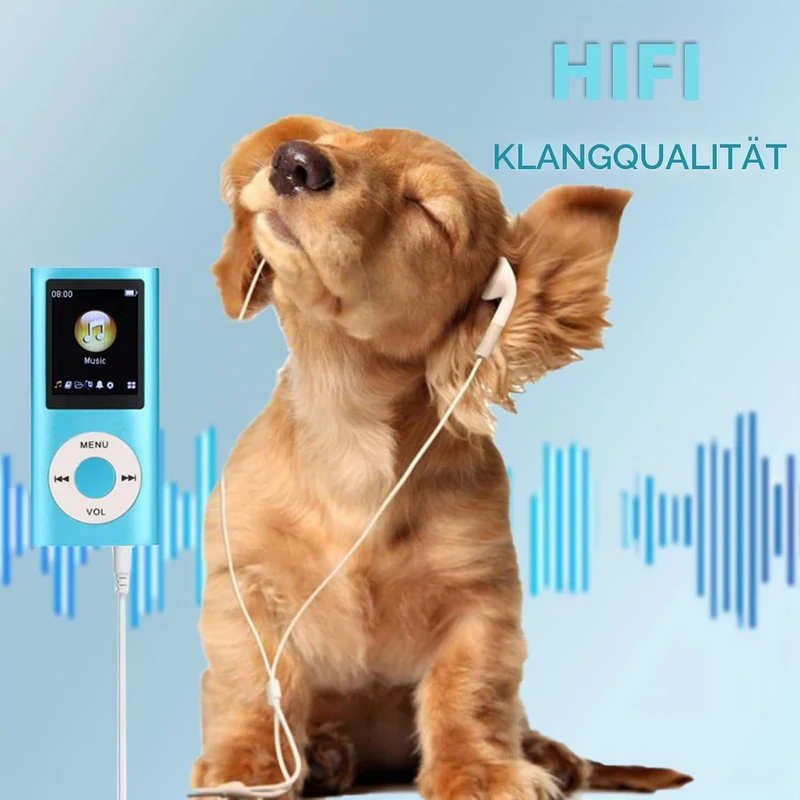 MP3-Musikplayer, MP3-Player, Tragbarer MP3-Player, Schlanker 1,8-Zoll-LCD-Bildschirm, mit Kopfhörer,