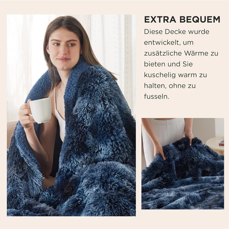 BEDSURE Kuscheldecke - Flauschig Decke, Warm Sherpa Sofadecke, Dicke Felldecke, Couchdecke, Flauschi