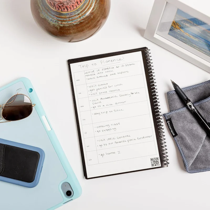 Rocketbook Fusion Reusable Digital Notebook - Smart Notepad A4 Teal, 7 Styles, To Do List, Daily Bul
