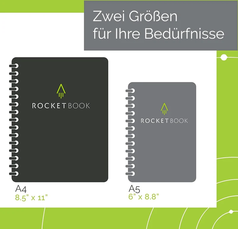 Rocketbook Fusion Reusable Digital Notebook - Smart Notepad A4 Teal, 7 Styles, To Do List, Daily Bul