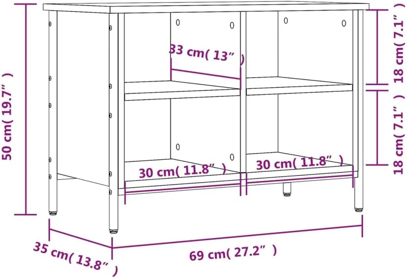 Schuhschrank 69x35x50cm Grau Sonoma Holzwerkstoff,Pulverbeschichtetes Stahl Vorratsschrank Schuhaufb
