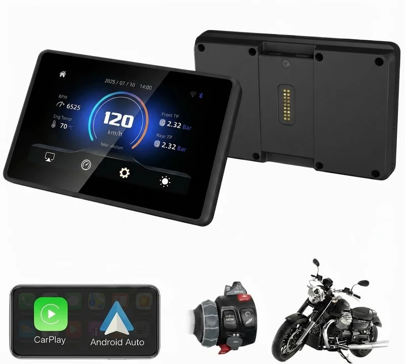 Motorradnavi für BMW, 5 Zoll Kabellos Apple CarPlay & Android Auto Display, Native Wonder Wheel Steu
