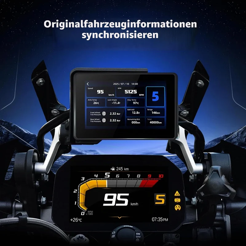 Motorradnavi für BMW, 5 Zoll Kabellos Apple CarPlay & Android Auto Display, Native Wonder Wheel Steu