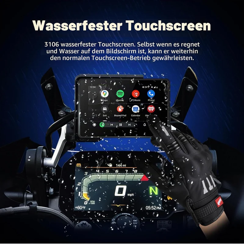 Motorradnavi für BMW, 5 Zoll Kabellos Apple CarPlay & Android Auto Display, Native Wonder Wheel Steu