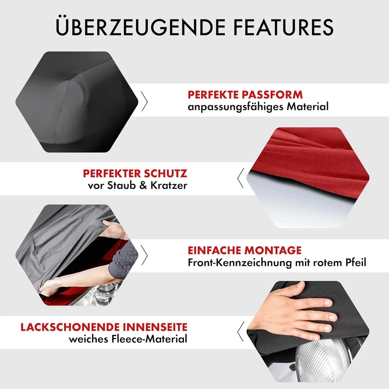 WALSER Premium Abdeckung Auto Indoor Stretch Plus Qualitätssieger Sehr Gut* - Autoplane Indoor Abdec