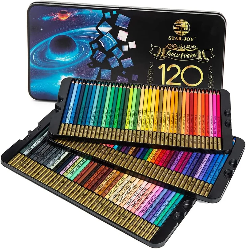 SJ STAR-JOY Gold Edition Buntstifte für Erwachsene, 120 Buntstifte für Schichten, Schattierungen, Ur