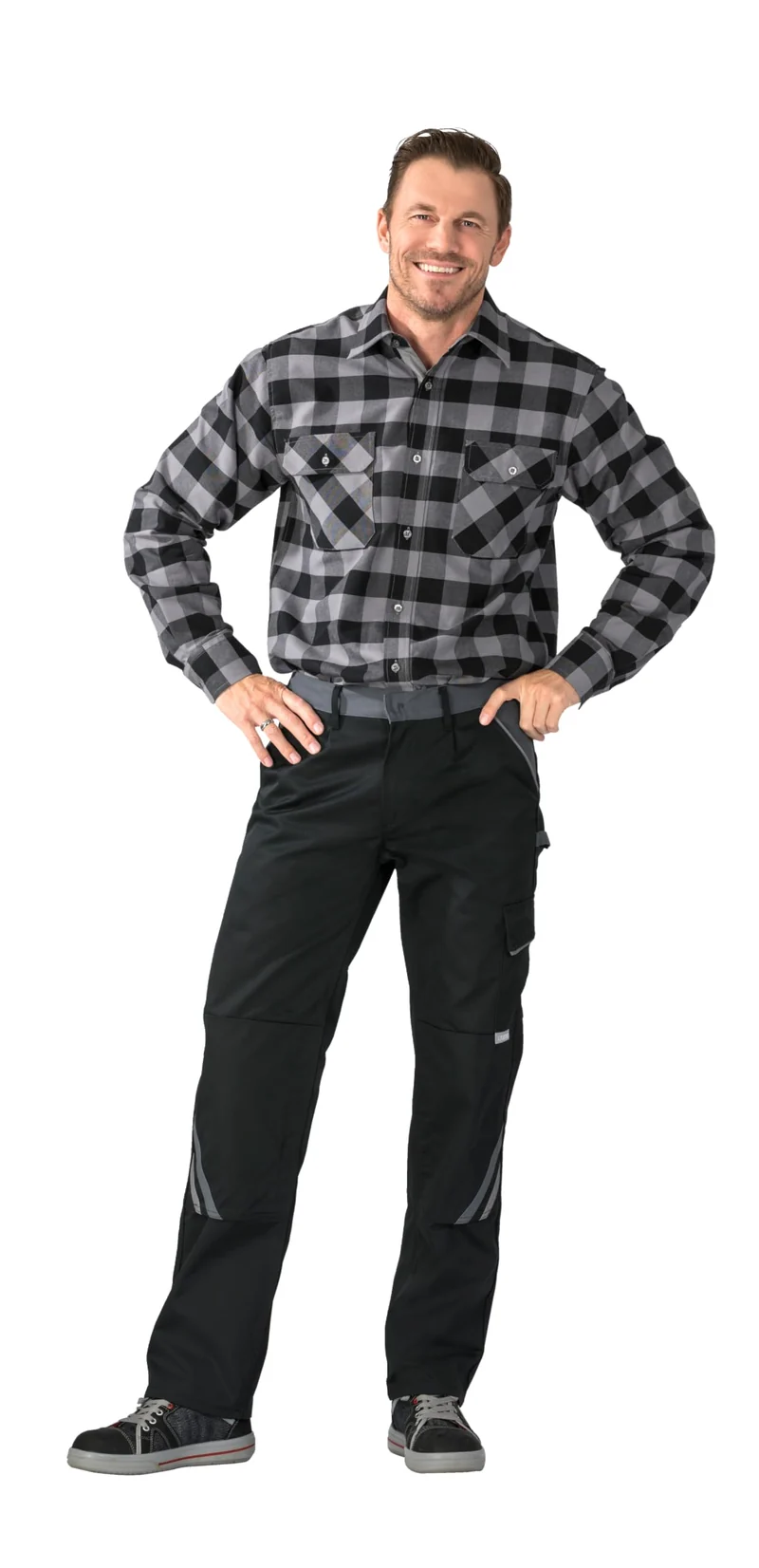Planam Herren Highline Bundhose schwarz Schiefer Zink Modell 2711, Grösse 48 Schwarz/Schiefer/Zink 4