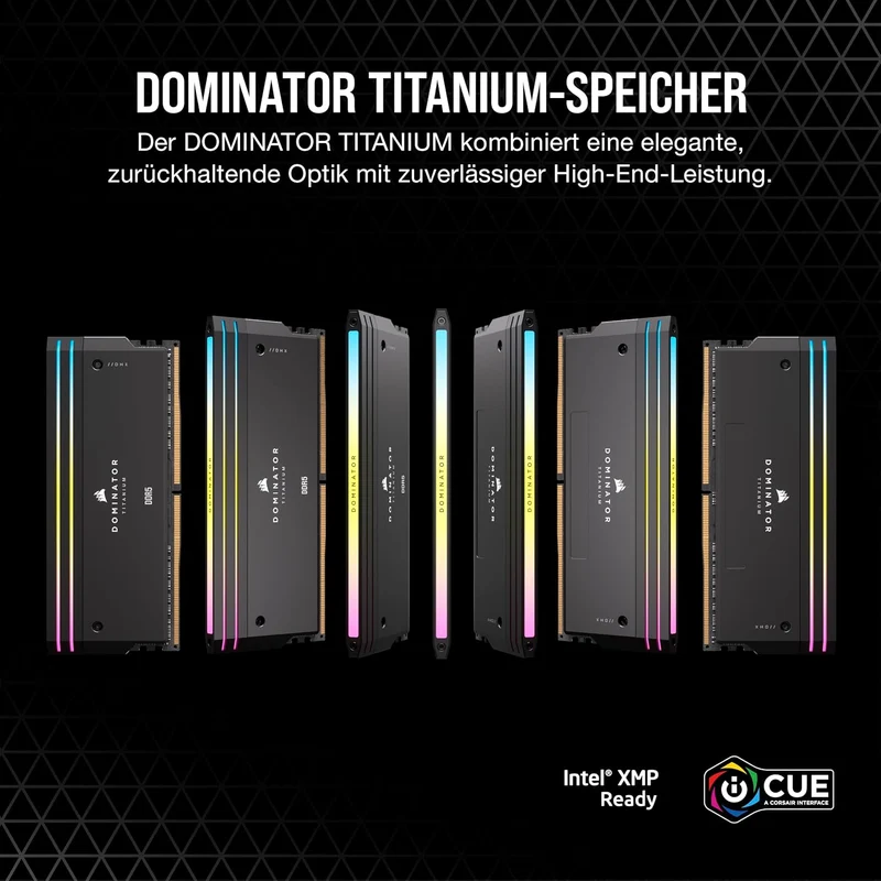 CORSAIR Dominator Titanium RGB DDR5 RAM 64GB (2x32GB) DDR5 6400MHz CL32 Intel XMP iCUE-Kompatibler C