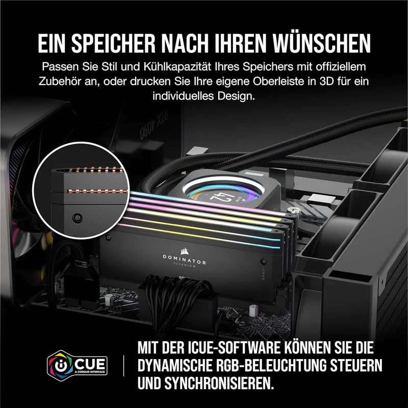 CORSAIR Dominator Titanium RGB DDR5 RAM 64GB (2x32GB) DDR5 6400MHz CL32 Intel XMP iCUE-Kompatibler C