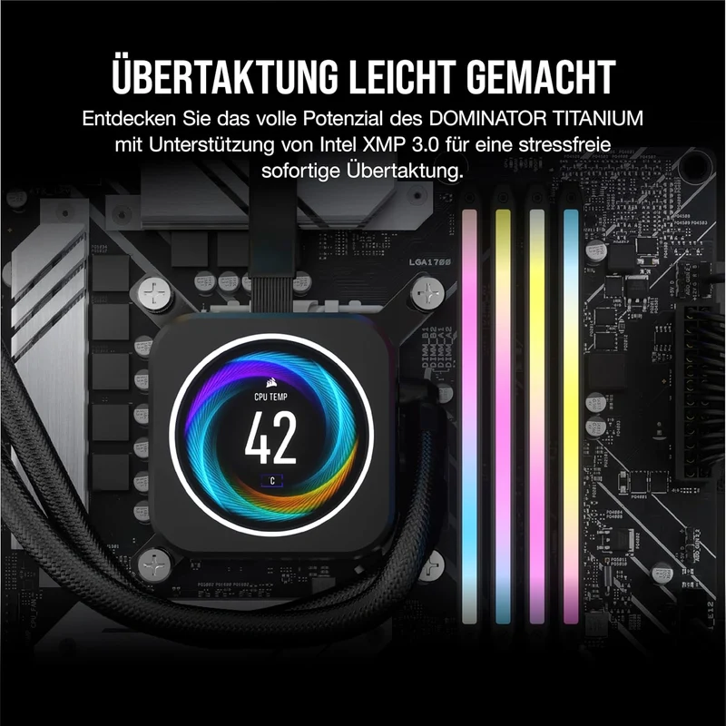 CORSAIR Dominator Titanium RGB DDR5 RAM 64GB (2x32GB) DDR5 6400MHz CL32 Intel XMP iCUE-Kompatibler C