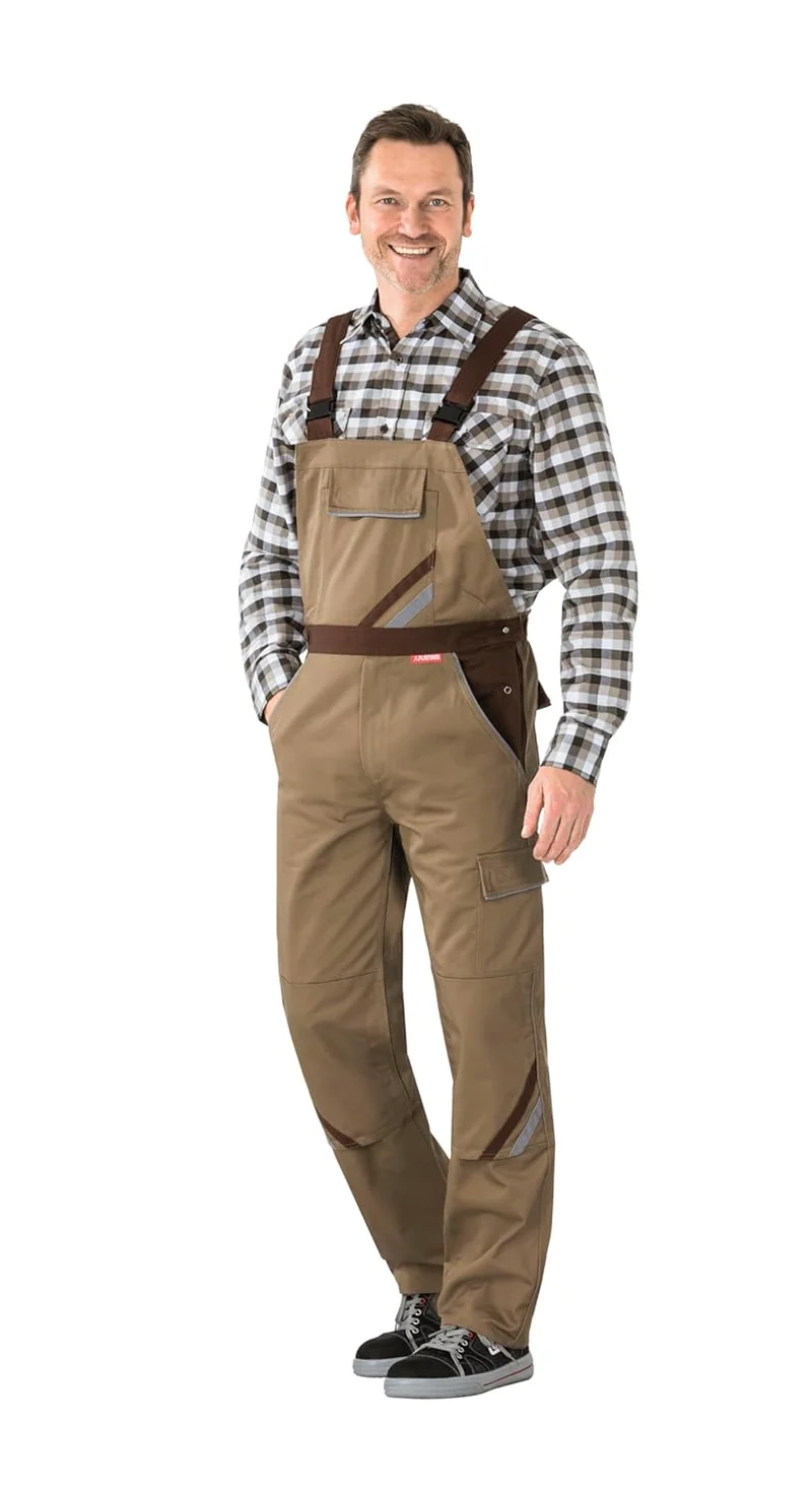 Planam Highline Herren Latzhose Khaki braun Zink Modell 2334 Grösse 70 khaki/braun/zink 70, khaki/br
