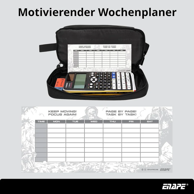 Multipocket XL Federmäppchen mit Fächern – Grosses Stifteetui für Schule, Uni & Büro – Robustes Schl