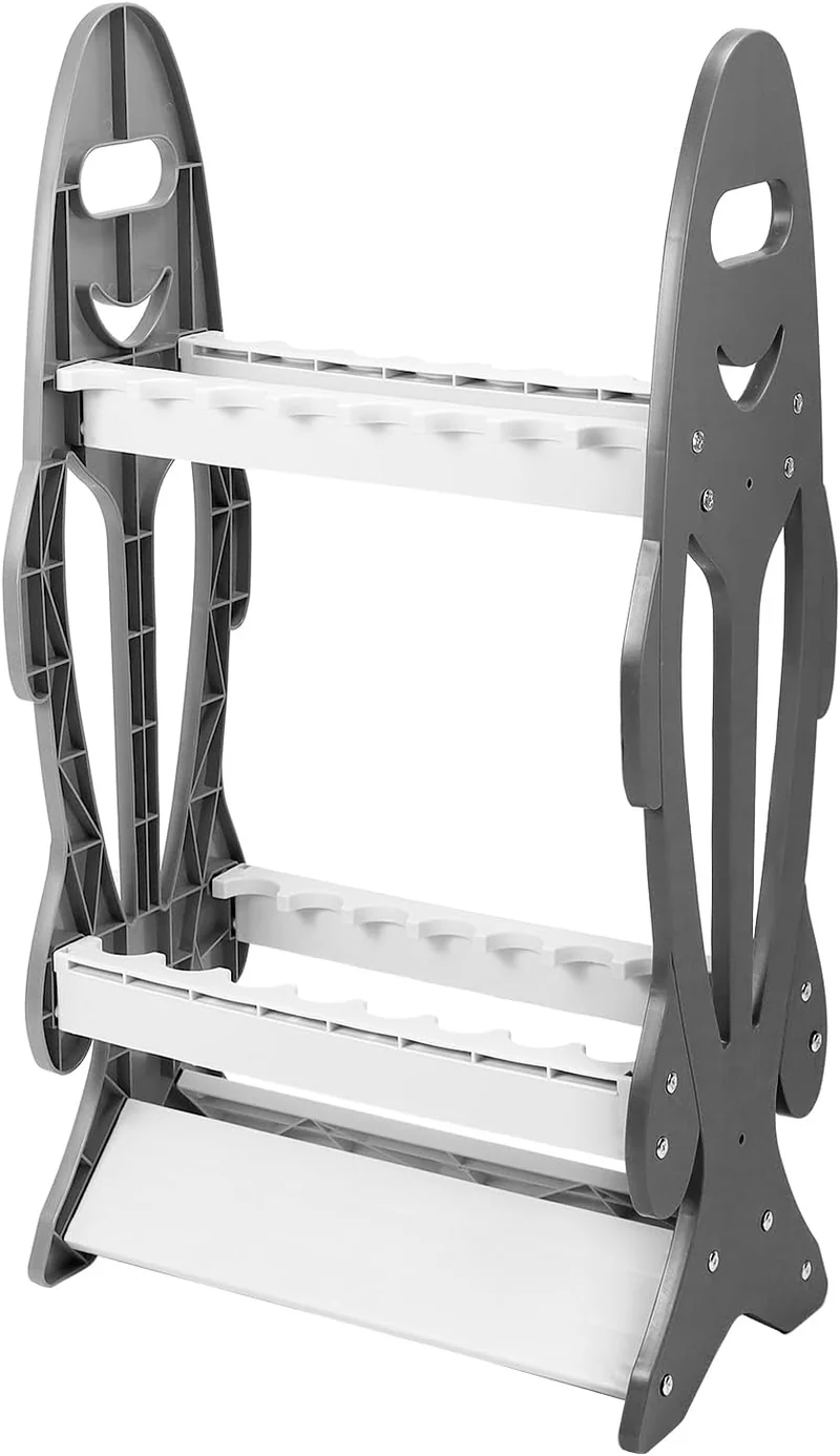 QWORK® Angelrutenhalter, Rutenständer für 16 Angelruten, Stabiler und Leichter Rutenhalter, für Meis
