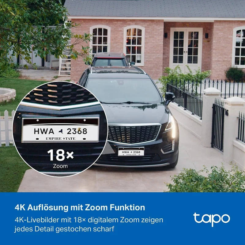 Tapo C465 Solar Aussenkamera Akku, 4K 8MP, Farbnachtsicht, kostenlose KI-Erkennung, 2-Wege-Audio, lo