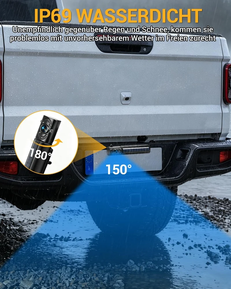 5 Zoll Rückfahrkamera Kabellos Set 1080P Solar Kabellos Rückfahrkamera Kabellose Rückfahrkameras für
