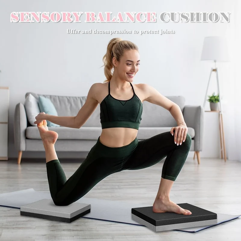 Balance Pad 2er Pack, Rutschfest Balance-Kissen Fitness-Kissen Elastische Weichschaum zum Stabilität