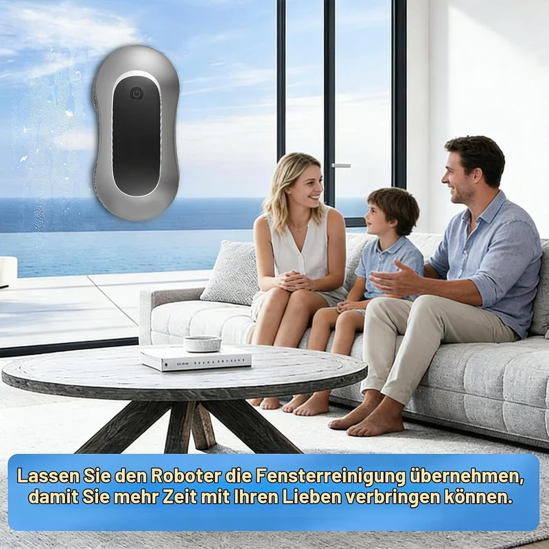 Fensterputzroboter, Fensterputzroboter mit Sprühfunktion, Turbo Boost Saugkraft 7000Pa, Mehrfachschu