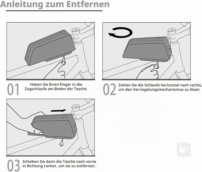 Oberrohrtasche Fahrrad 1L für Fahrradrahmen wasserdicht mit Schnellbefestigung Rahmentasche Fahrrad