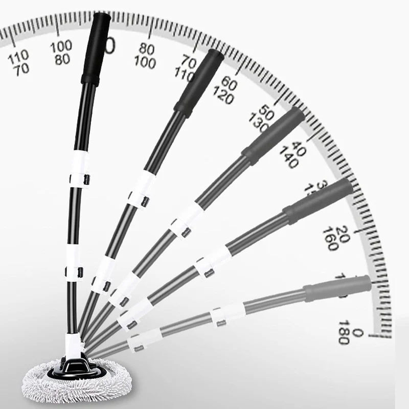 15° Curve Autowaschbürste, 60-112cm Teleskop Waschbürste mit Hochdichter Chenille Mikrofaser Bürsten