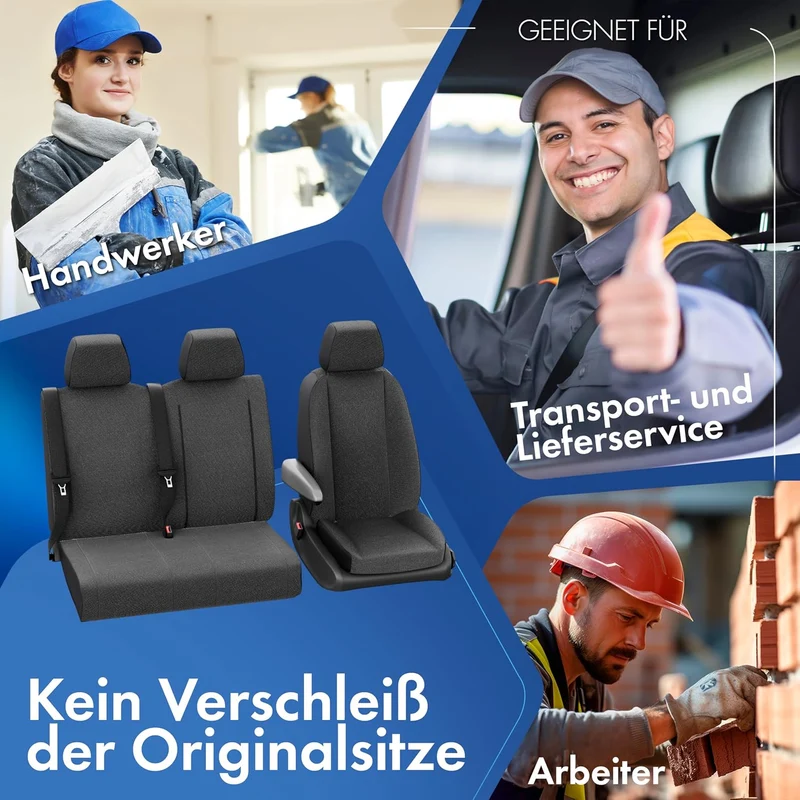 Walser Transporter Sitzbezüge Auto für Ford Transit Connect, 1 Einzelsitz vorne (Aussparung Armlehne