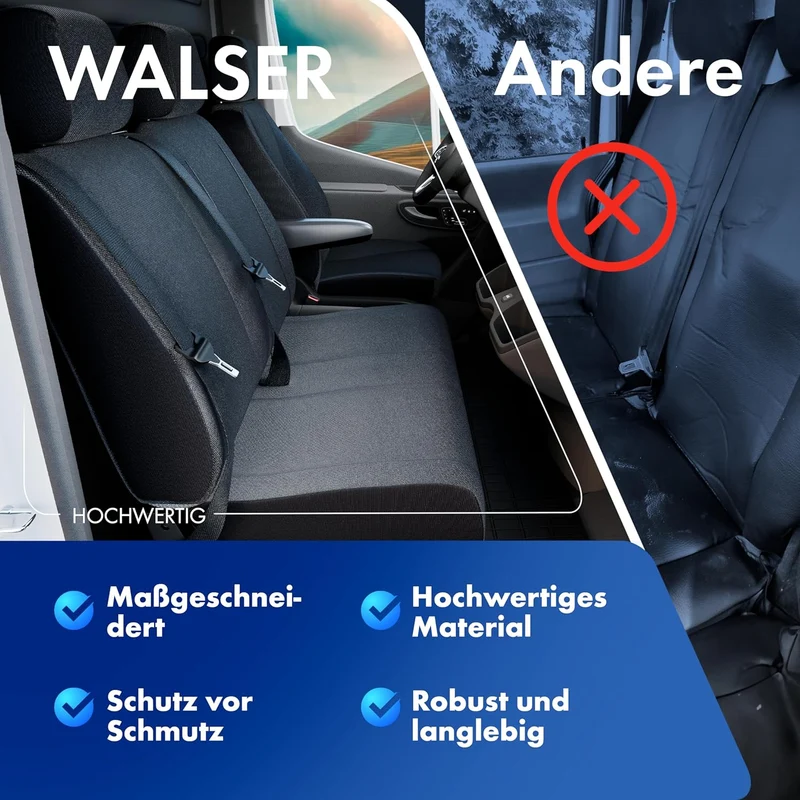 Walser Transporter Sitzbezüge Auto für Ford Transit Connect, 1 Einzelsitz vorne (Aussparung Armlehne