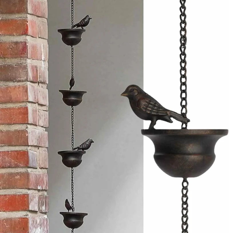 Regenketten Für Draussen,Regenkette Vögel 2.4m,Regenkette Dachrinne,Regenkette Ablaufkette,Regenkett