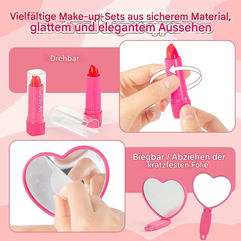 Spiel Make-up Set - Realistisches Rollenspiel-Spielzeug - Kinder Spiel Makeup für Mädchen,Für Mädche