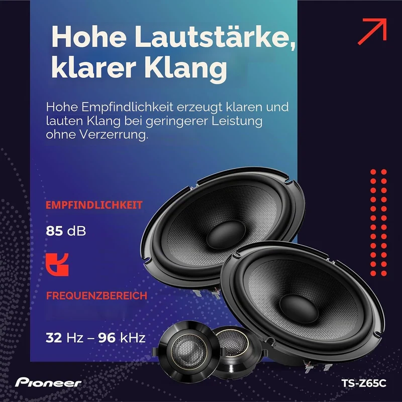 Pioneer TS-Z65C 2-Wege Komponenten Lautsprechersystem 17 cm 6.7", 6.7"