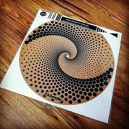 Kork-Plattenspielermatte für besseren Klang auf Vinyl-LP-Plattenspielern – Original geometrisches De