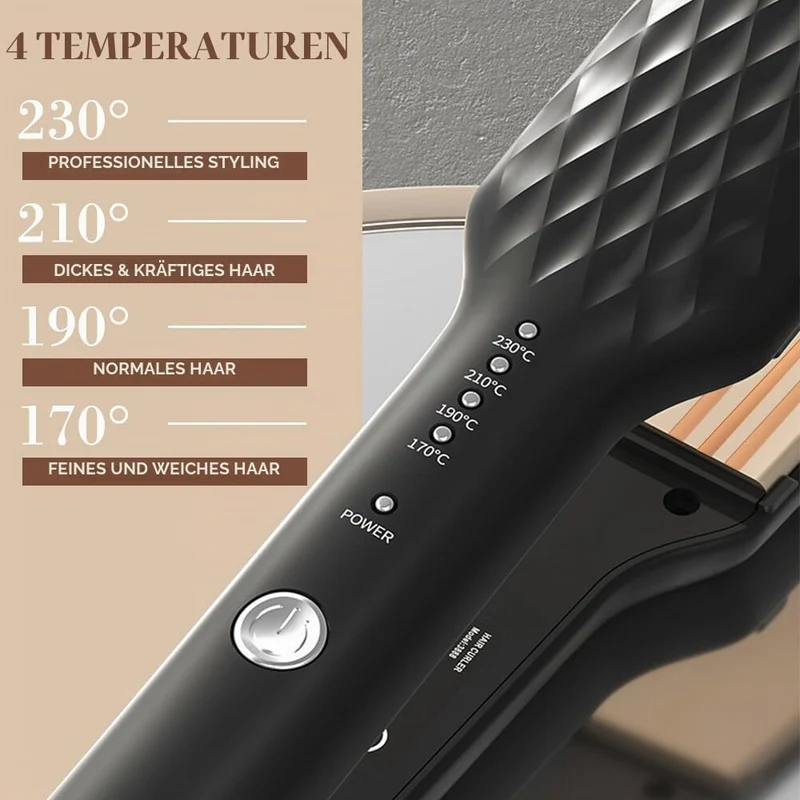 NAVESO Kreppeisen für die Haare, Crepe Eisen Haare, 35W Welleneisen für Haare, Kreppeisen Haare mit