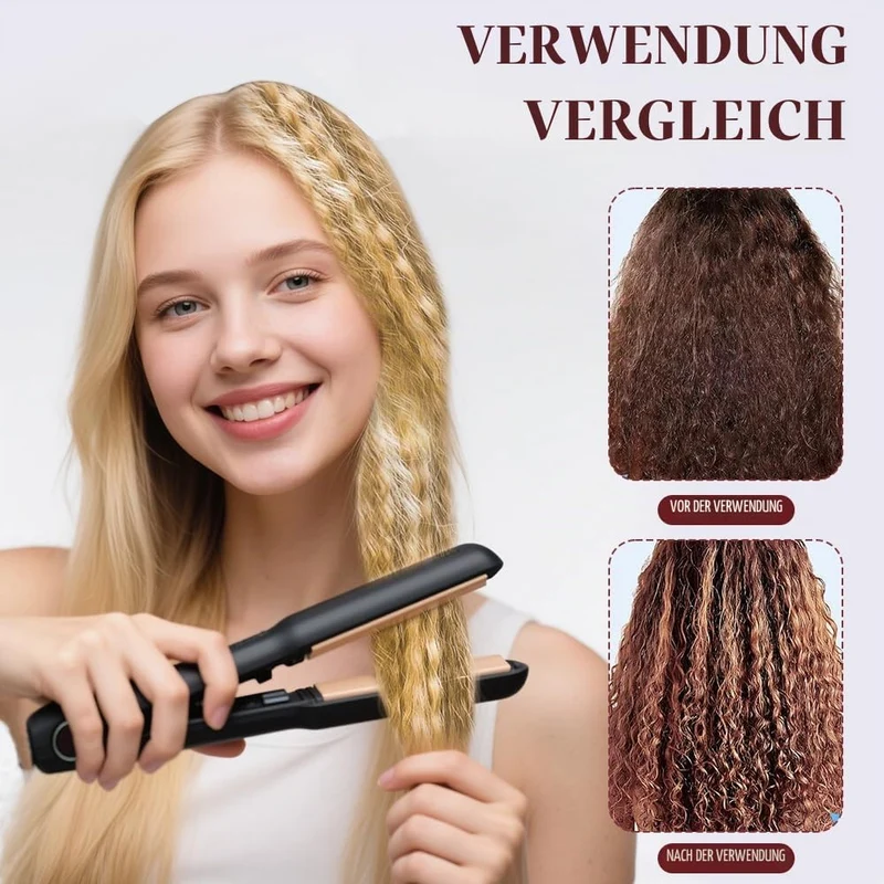 NAVESO Kreppeisen für die Haare, Crepe Eisen Haare, 35W Welleneisen für Haare, Kreppeisen Haare mit