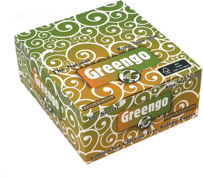 greengo Zigarettenpapier, dünn, Kingsize, 50 Stück pro Schachtel