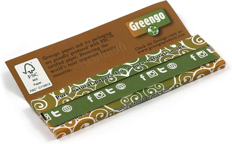 greengo Zigarettenpapier, dünn, Kingsize, 50 Stück pro Schachtel
