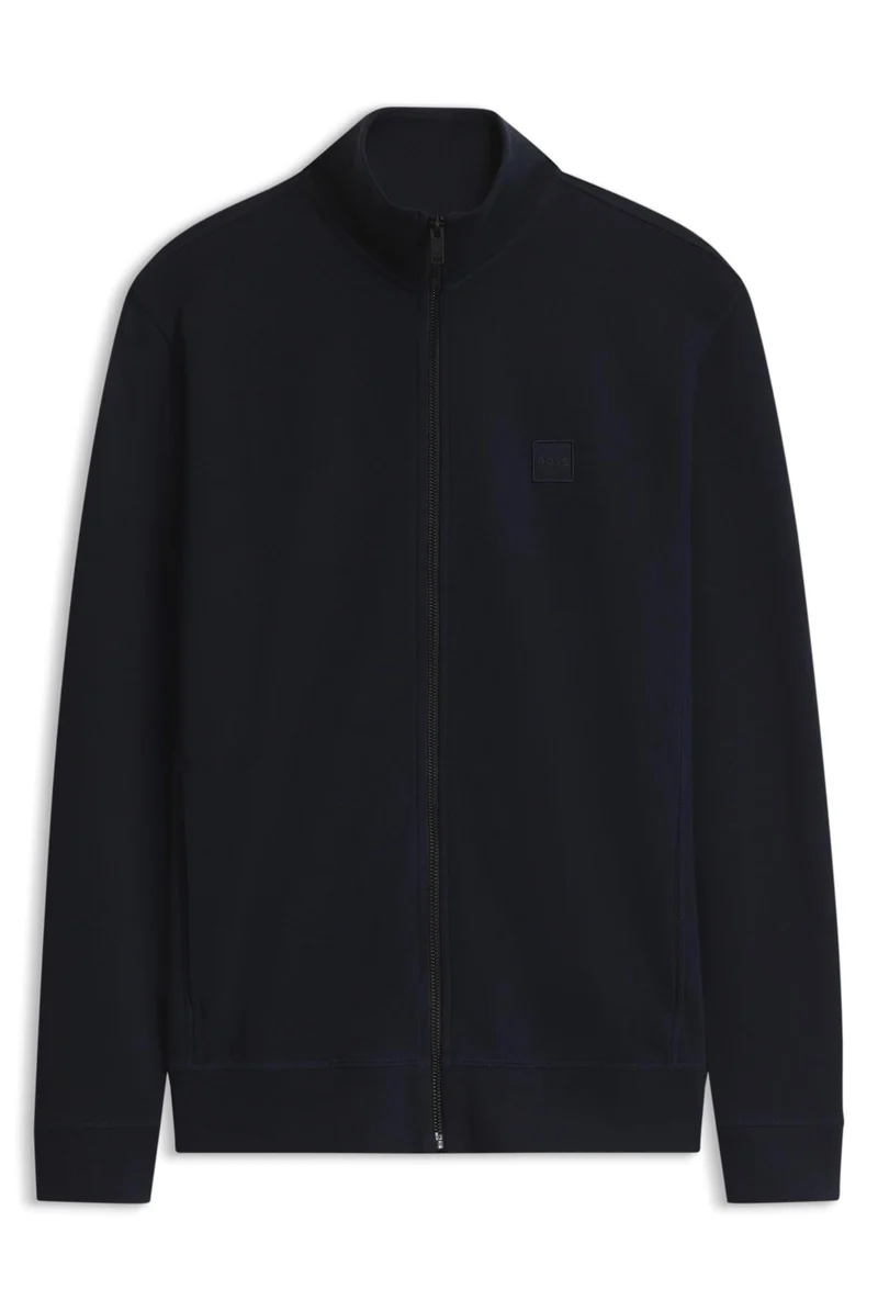 BOSS Herren Zestart Jacke aus Baumwoll-Terry mit Reissverschluss und Logo-Aufnäher XS Dark Blue, XS
