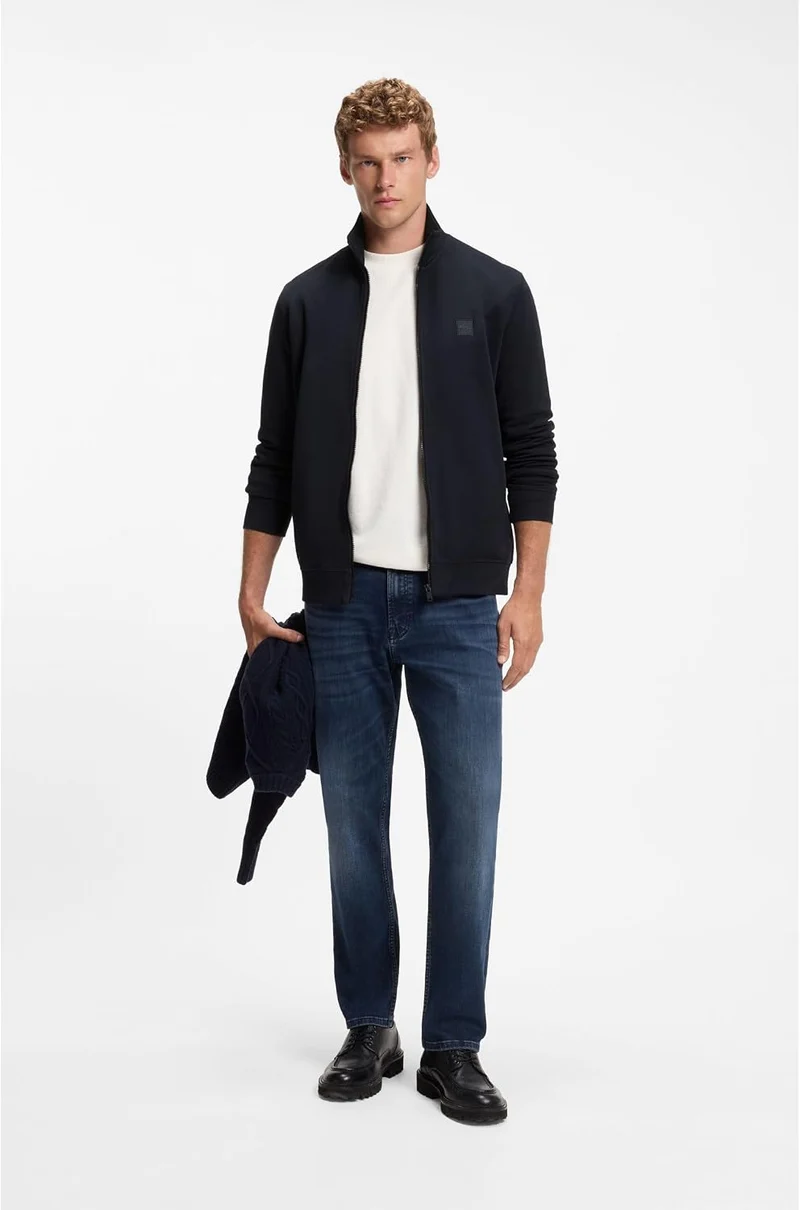 BOSS Herren Zestart Jacke aus Baumwoll-Terry mit Reissverschluss und Logo-Aufnäher XS Dark Blue, XS