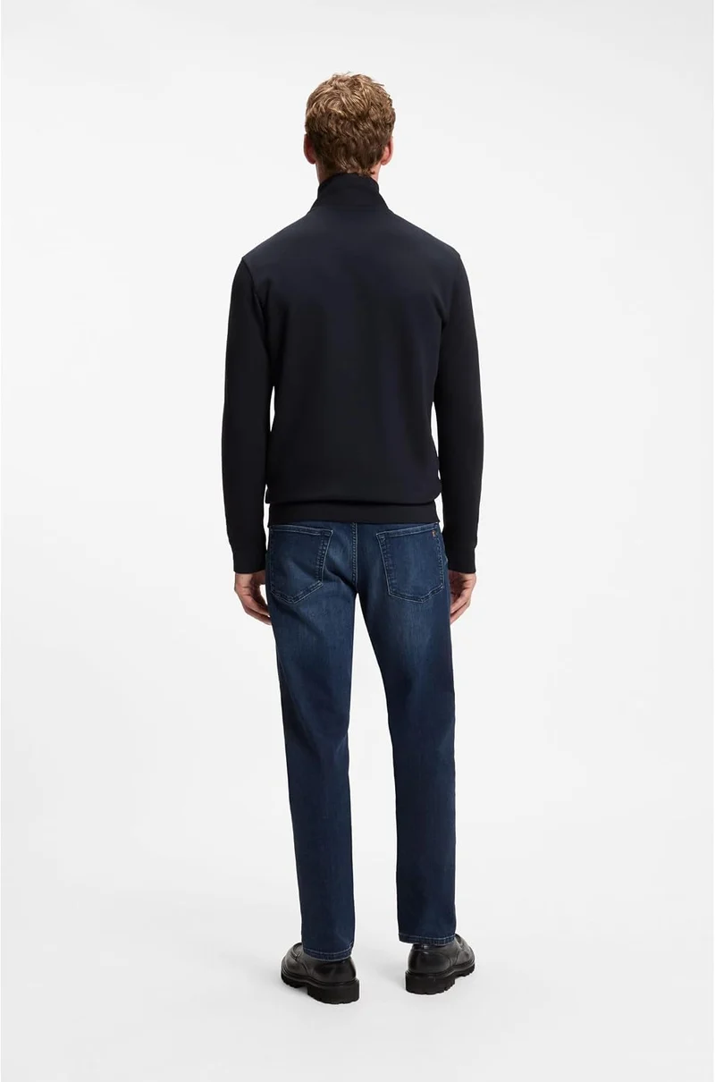 BOSS Herren Zestart Jacke aus Baumwoll-Terry mit Reissverschluss und Logo-Aufnäher XS Dark Blue, XS