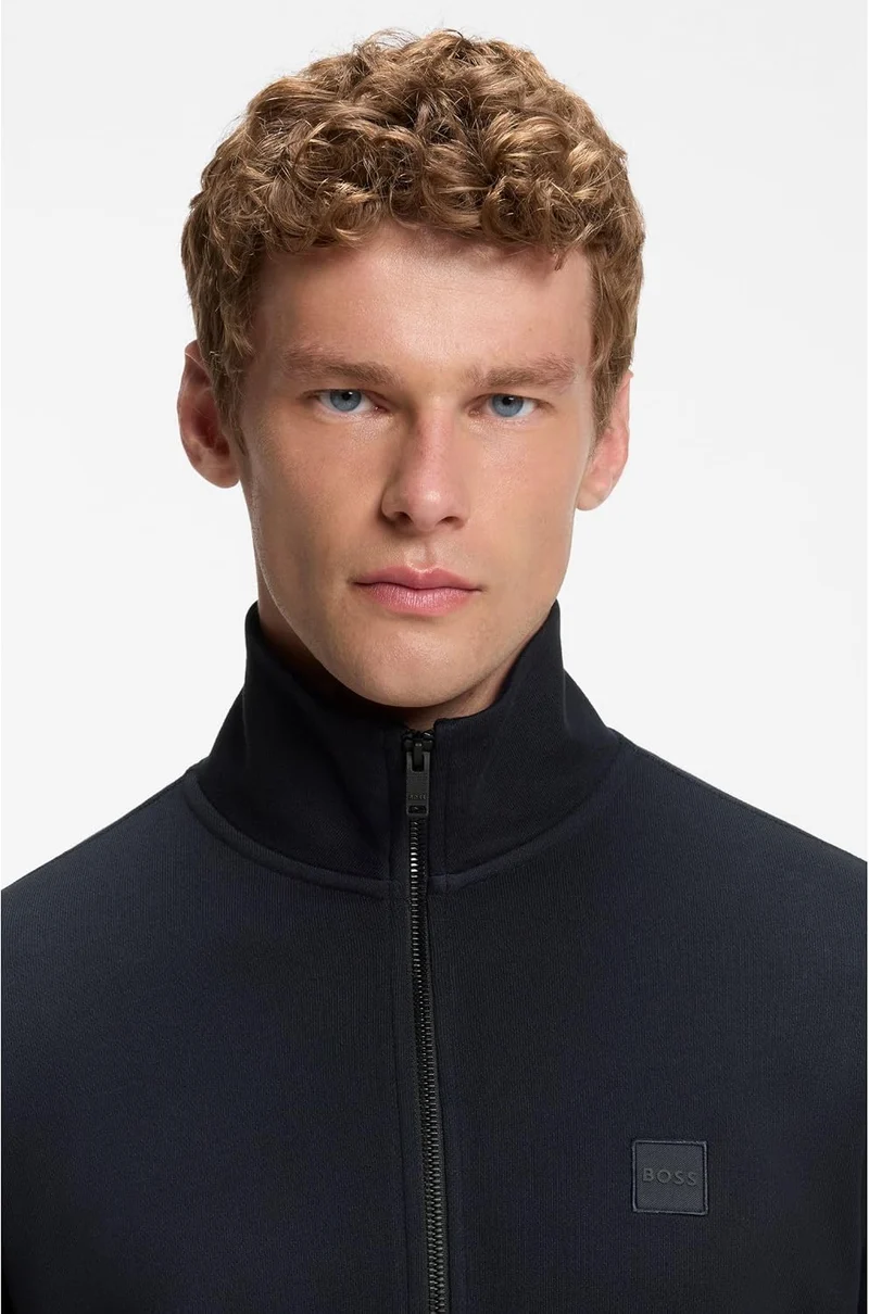 BOSS Herren Zestart Jacke aus Baumwoll-Terry mit Reissverschluss und Logo-Aufnäher XS Dark Blue, XS
