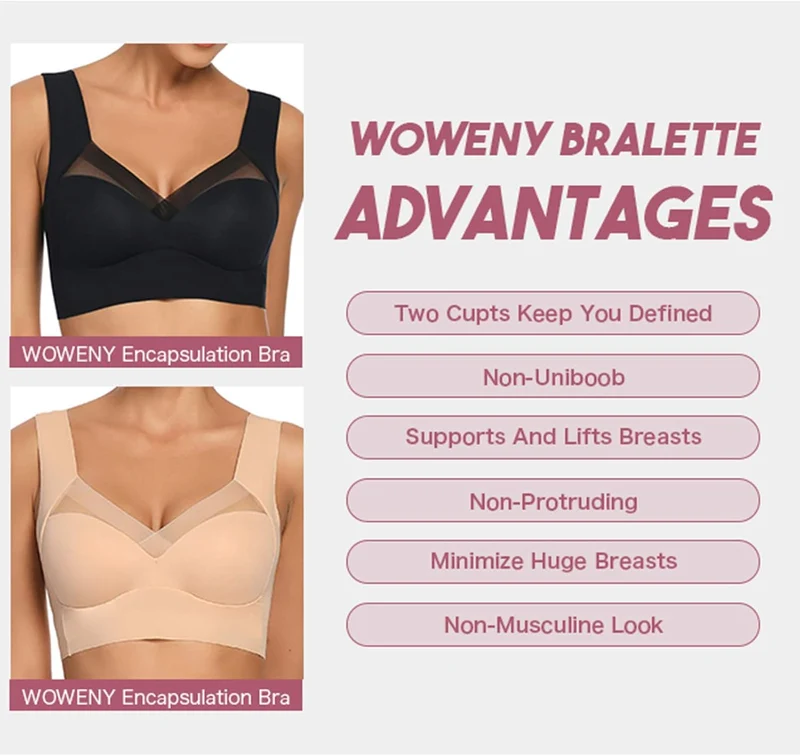 WOWENY Damen Komfort BHS Ohne Bügel Zero Feel Bralette für Frauen, Weich und Bequem T Shirt Schlaf B