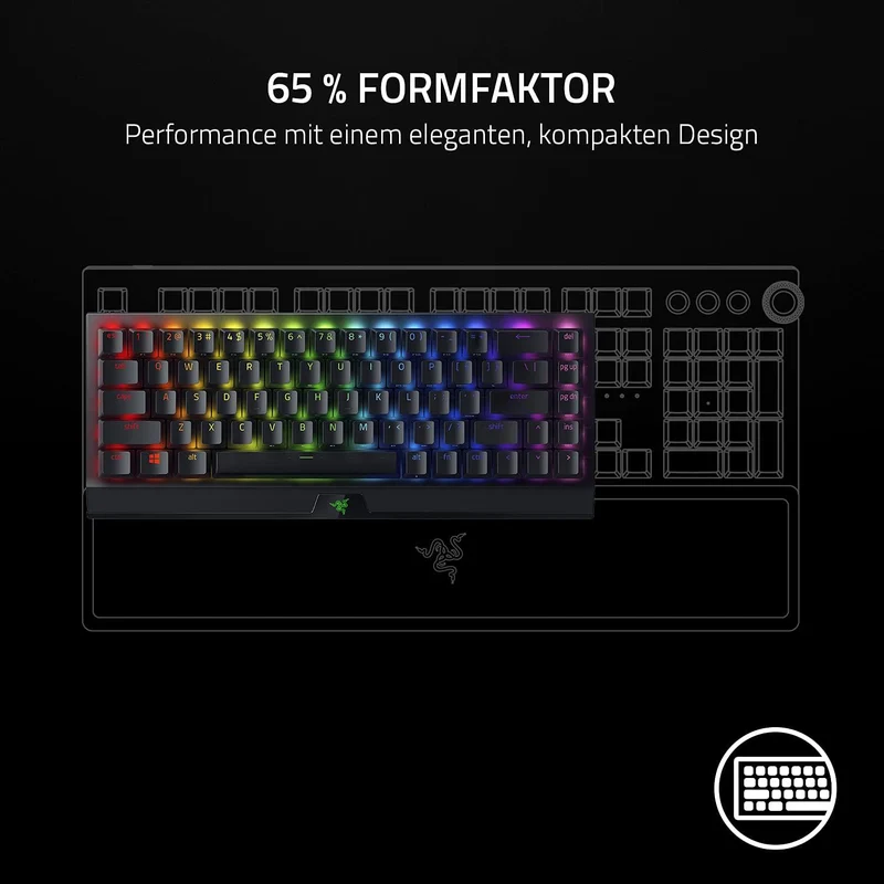 Razer BlackWidow V3 Mini HyperSpeed (Green Switch) - 65% Kompakte Gaming Tastatur mit mechanischen S