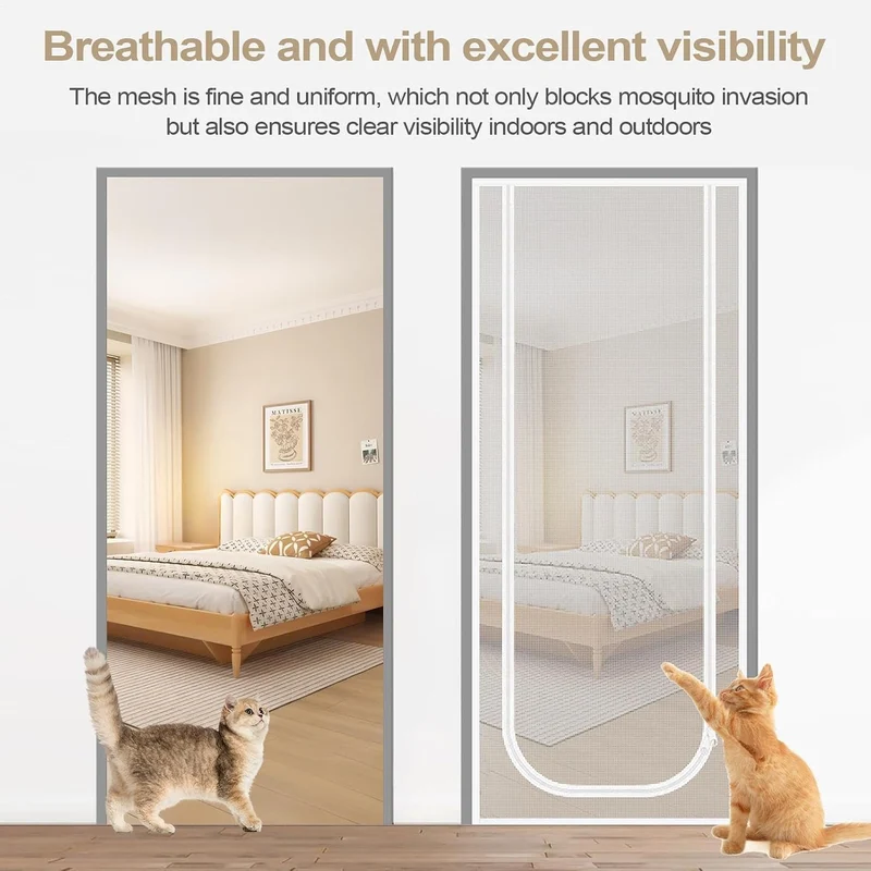 Katzen Bildschirmtür | Cat Proof Door Screen | Heavy Duty Mesh Doors Screens Net für Katzen mit dopp